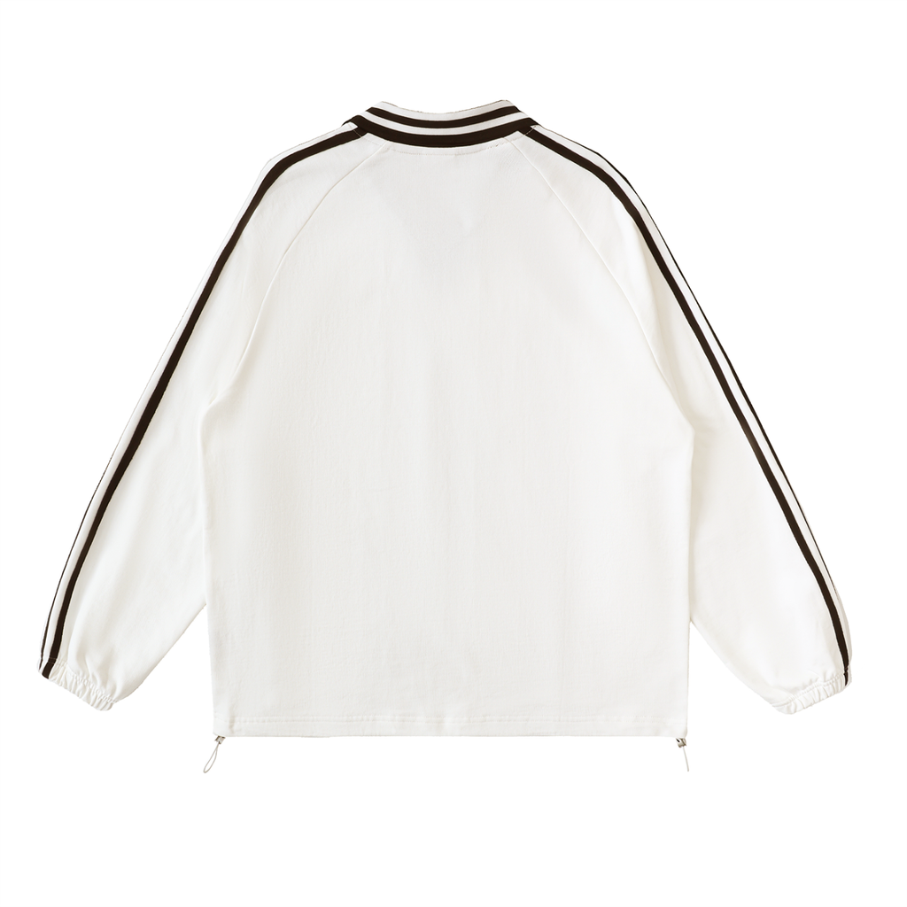 Anguilla Boy Contrast Striped Lapel Collar Sweatshirt