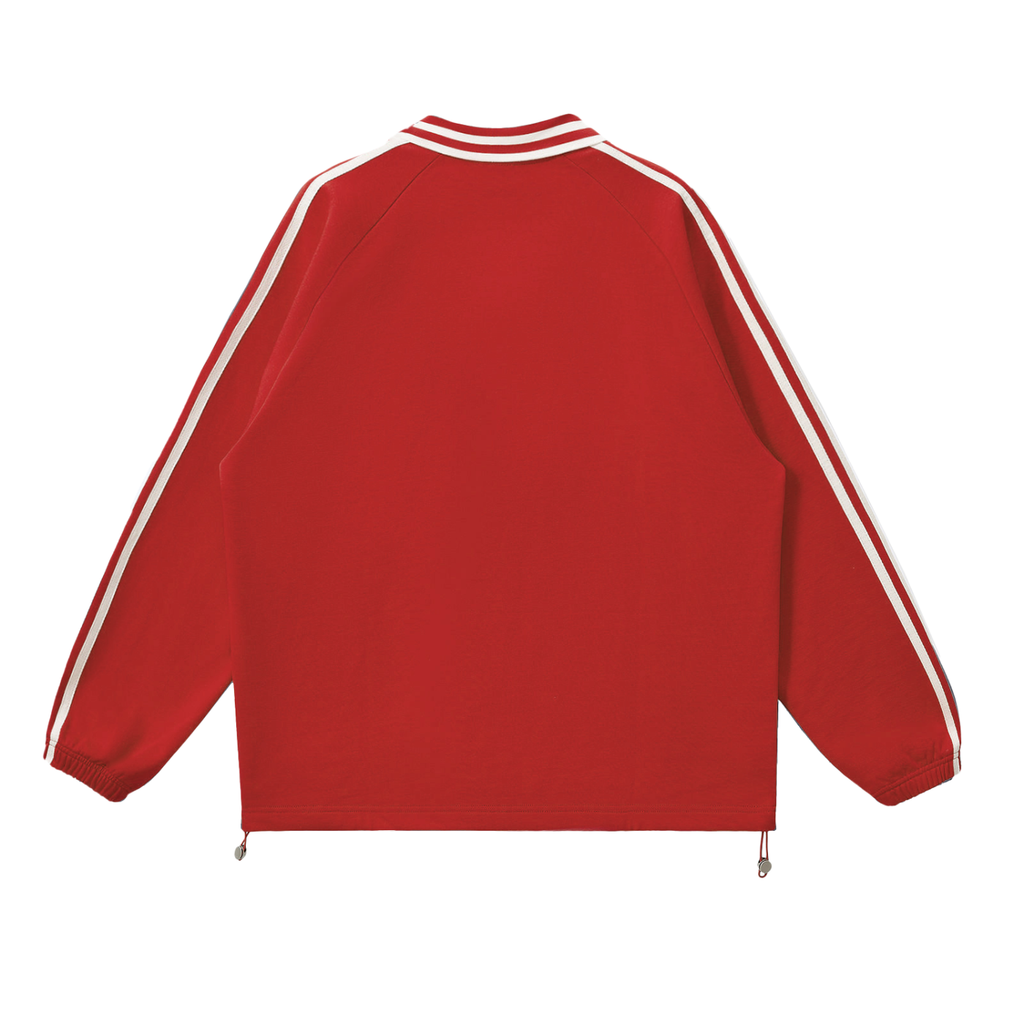 Anguilla Boy Contrast Striped Lapel Collar Sweatshirt
