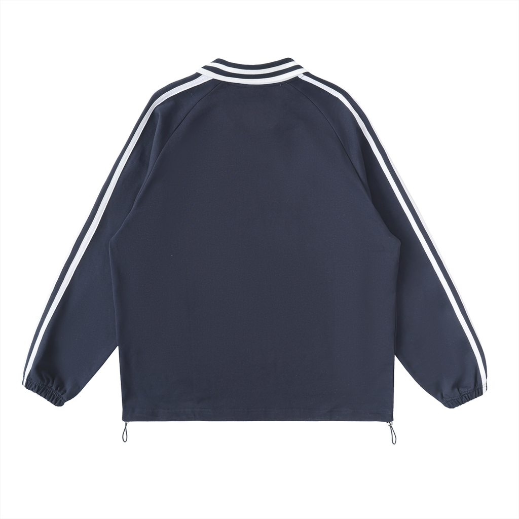 Anguilla Boy Contrast Striped Lapel Collar Sweatshirt