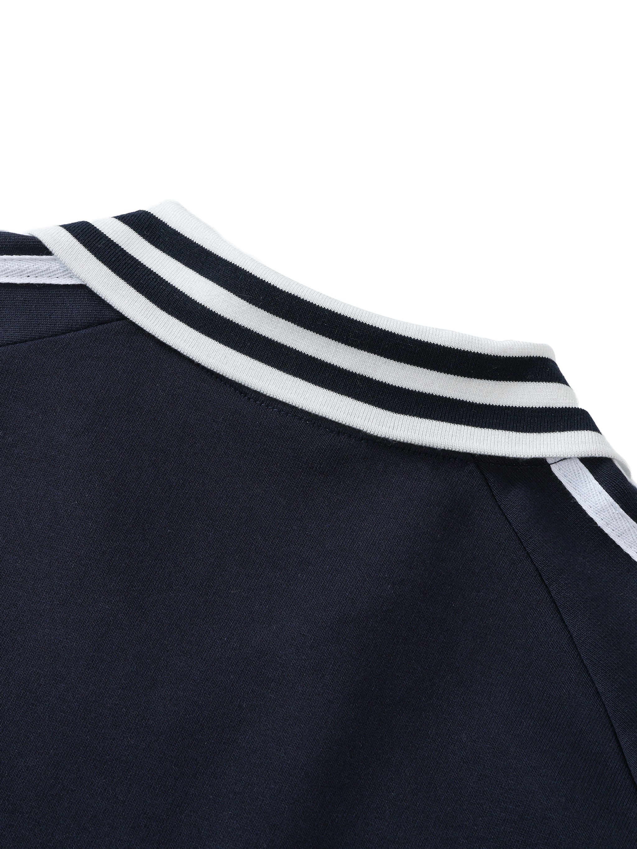 Anguilla Boy Contrast Striped Lapel Collar Sweatshirt